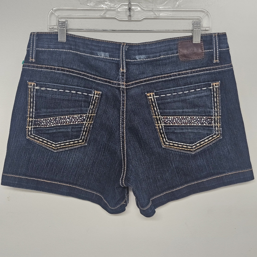 BKE PAYTON DENIM SEQUIN EMBROIDERED SHORTS WOMEN'S SIZE 32 - Picture 2 of 9